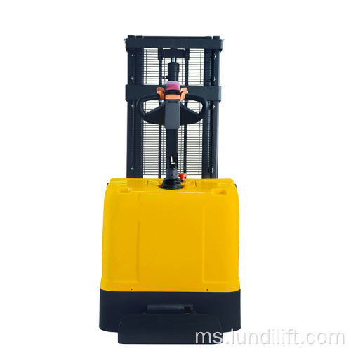 Forklift Stacker Pallet Elektrik Penuh Dengan Bateri Mengecas